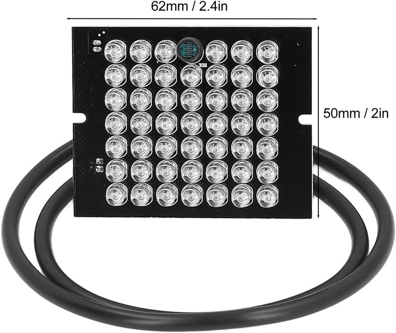 Wal front لوحة إضاءة LED بالأشعة تحت الحمراء 940nm تصميم مدمج كاميرا إضاءة ملء بالأشعة تحت الحمراء لليل 12VDC مناسبة لمراقبة CCTV - Image 3